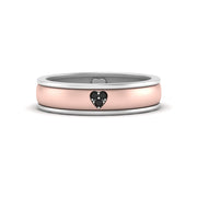 2 Tone Heart Enamel Wedding Band